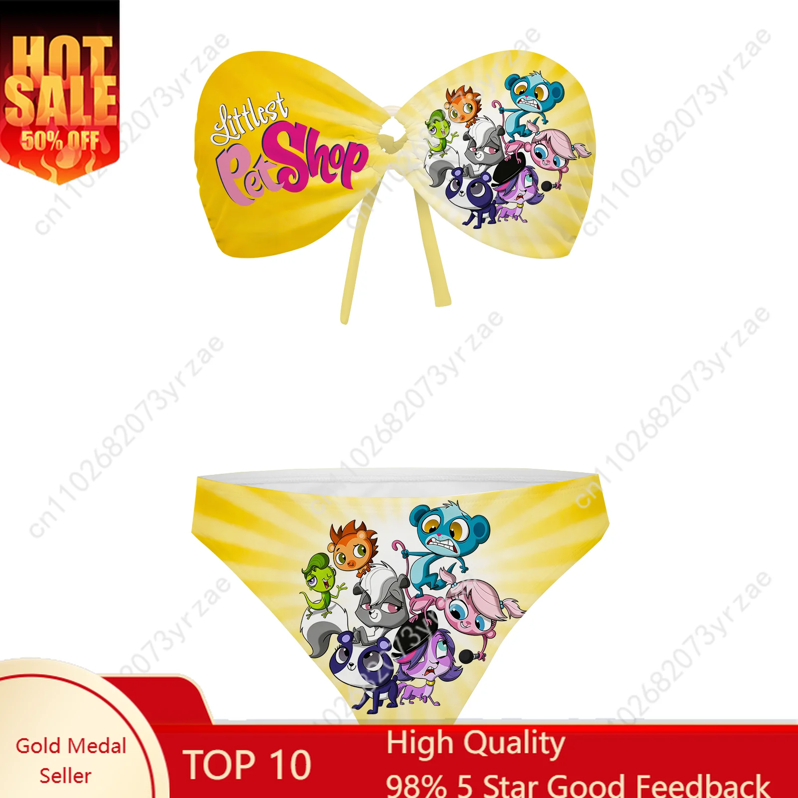 

Littlest Pet Shop Strapless Swimsuit Womens Bathing Suits Personalized Swimwear Pool Party Beach Sexy Bikini Custom Beachwear