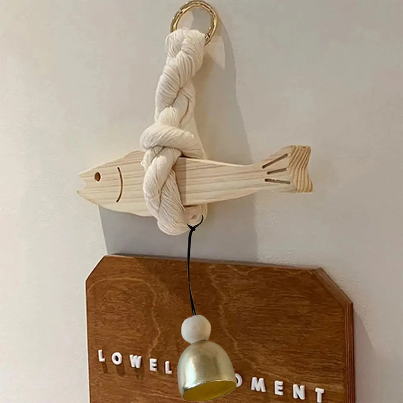 Creative Wooden Fish Hanging Pendant Pollack Wall Decoration Hangable Wooden Door Pendant Artist Home Wind Chime Decoration