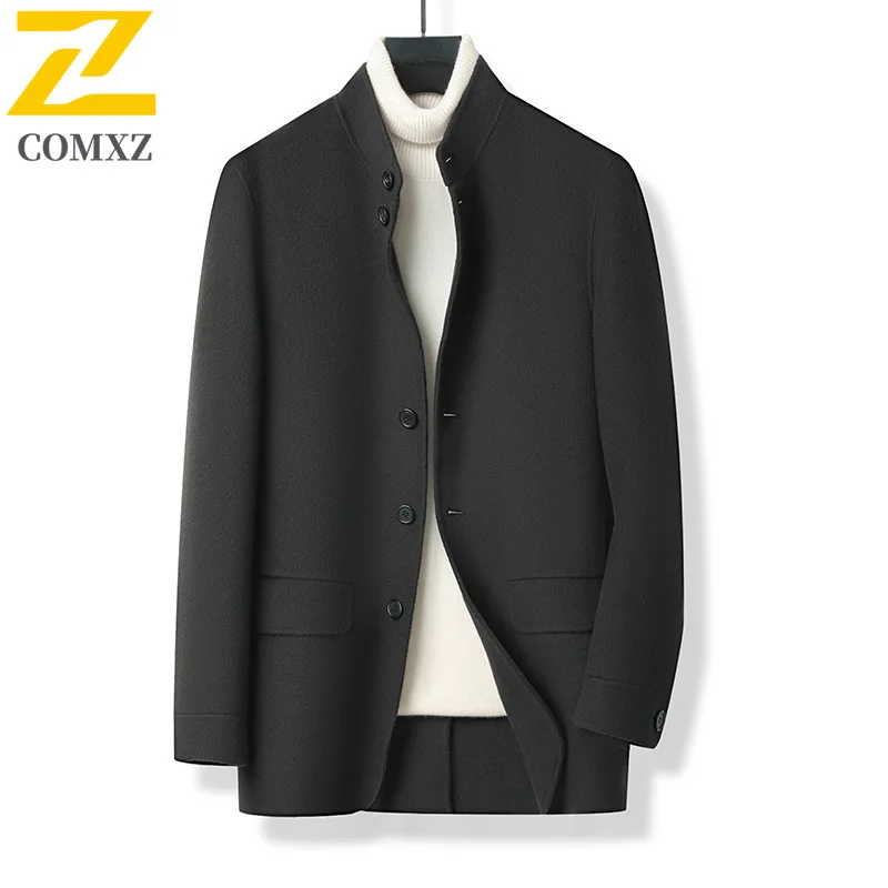 

COMXZ мужское пальто, классическое пальто 2025 года для деловых встреч, ветрозащитная хлопковая шерстяная куртка для путешествий, офисная зимняя куртка роскошного дизайна