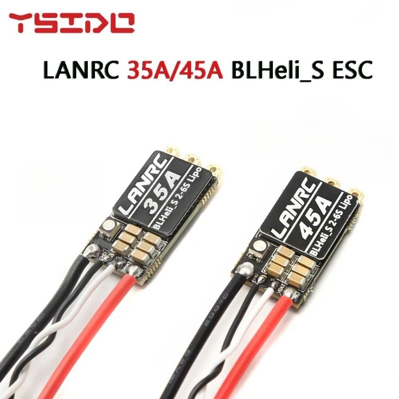 

LANRC 35A 45A ESC 2-6S BLHeli_S DSHOT125/300/600 with LED for FPV Racing Drone Brushless Speed Controller