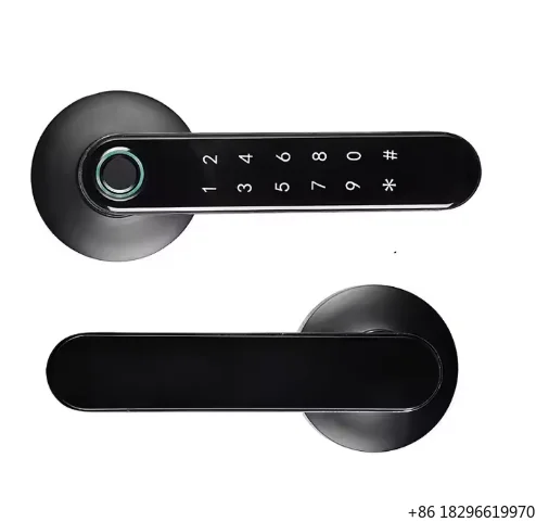 WiFi Networked Intelligent Bedroom Home Electronic Handle  App Fingerprint Lever Smart Door Lock Set