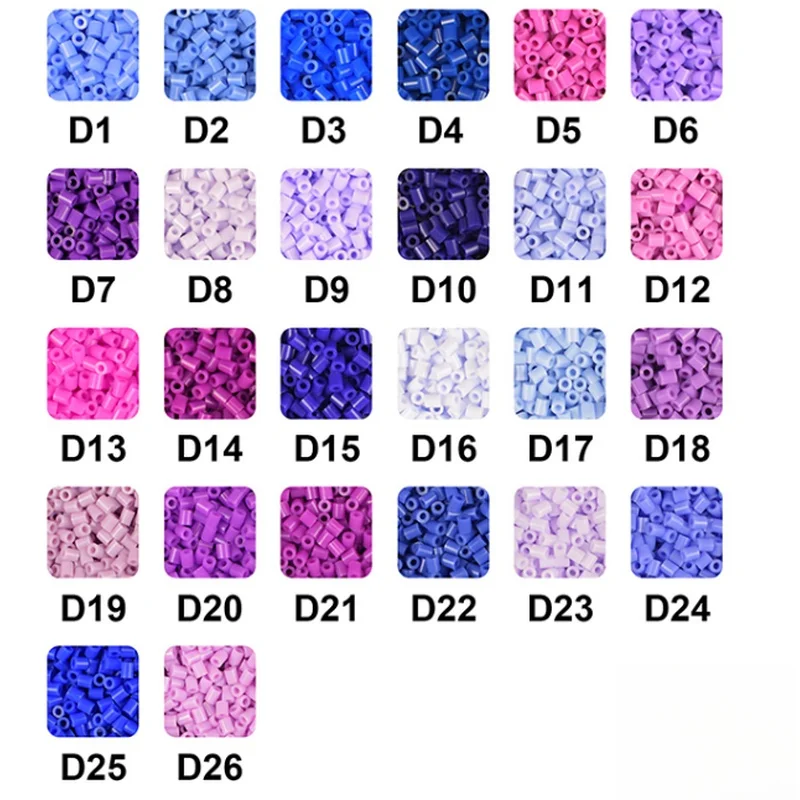 D set of 26 colors, 50 grams each (approx. 5000 beads per pack, 26 packs total), DIY pixel puzzle and handmade bead materials