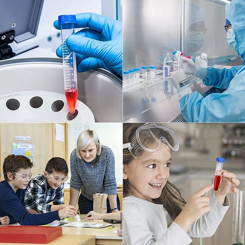 100Pcs 10Ml Multifunctional Plastic Bottle Transparent Tube Sample Storage Container Experimental Centrifuge Tube