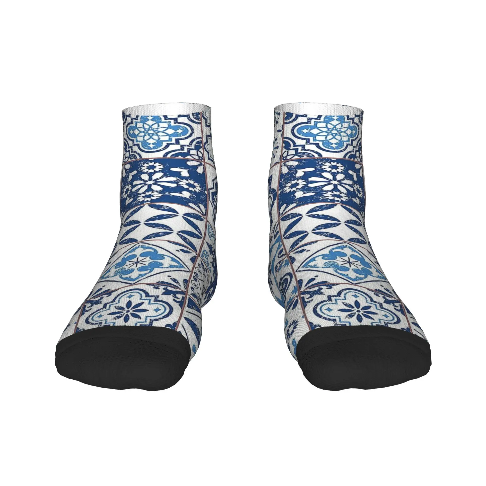 

Португальские носки Azulejos, супер мягкие чулки в стиле Харадзюку, всесезонные носки, аксессуары для унисекс, рождественские подарки