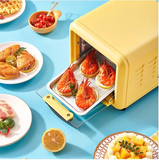 Kesun Electric Oven 5L Mini Microwave Oven Roast Egg Tart and Chicken Wings Small Oven Roast Rice Hot Rice TO-051 Yellow Baking