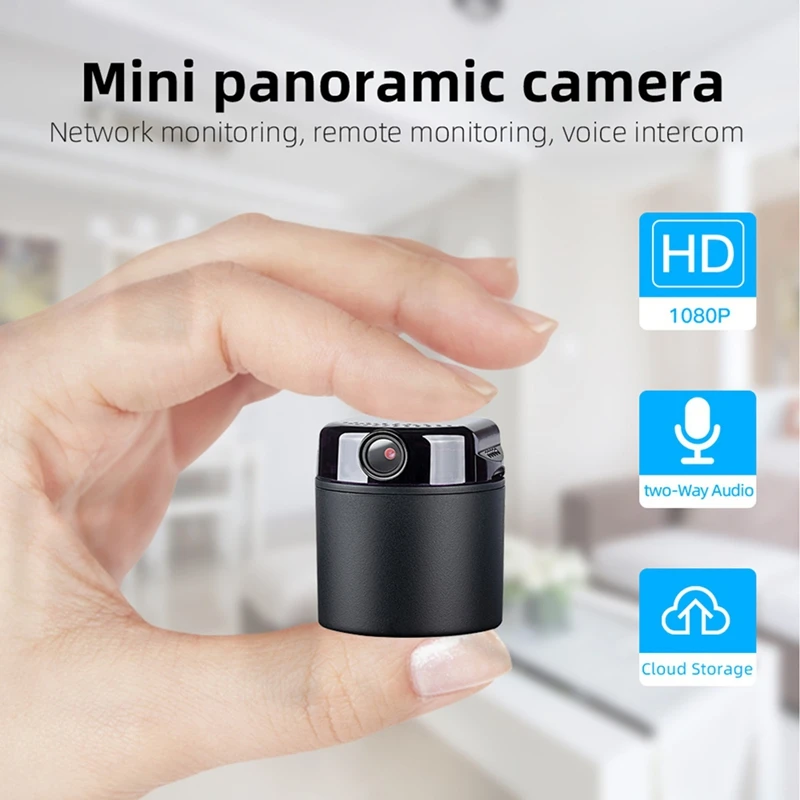 1080P Wireless Home Camera 360 Degree Rotating Mini Camera With Night Vision 140 Degree Wide Angle Lens Recorder Webcam