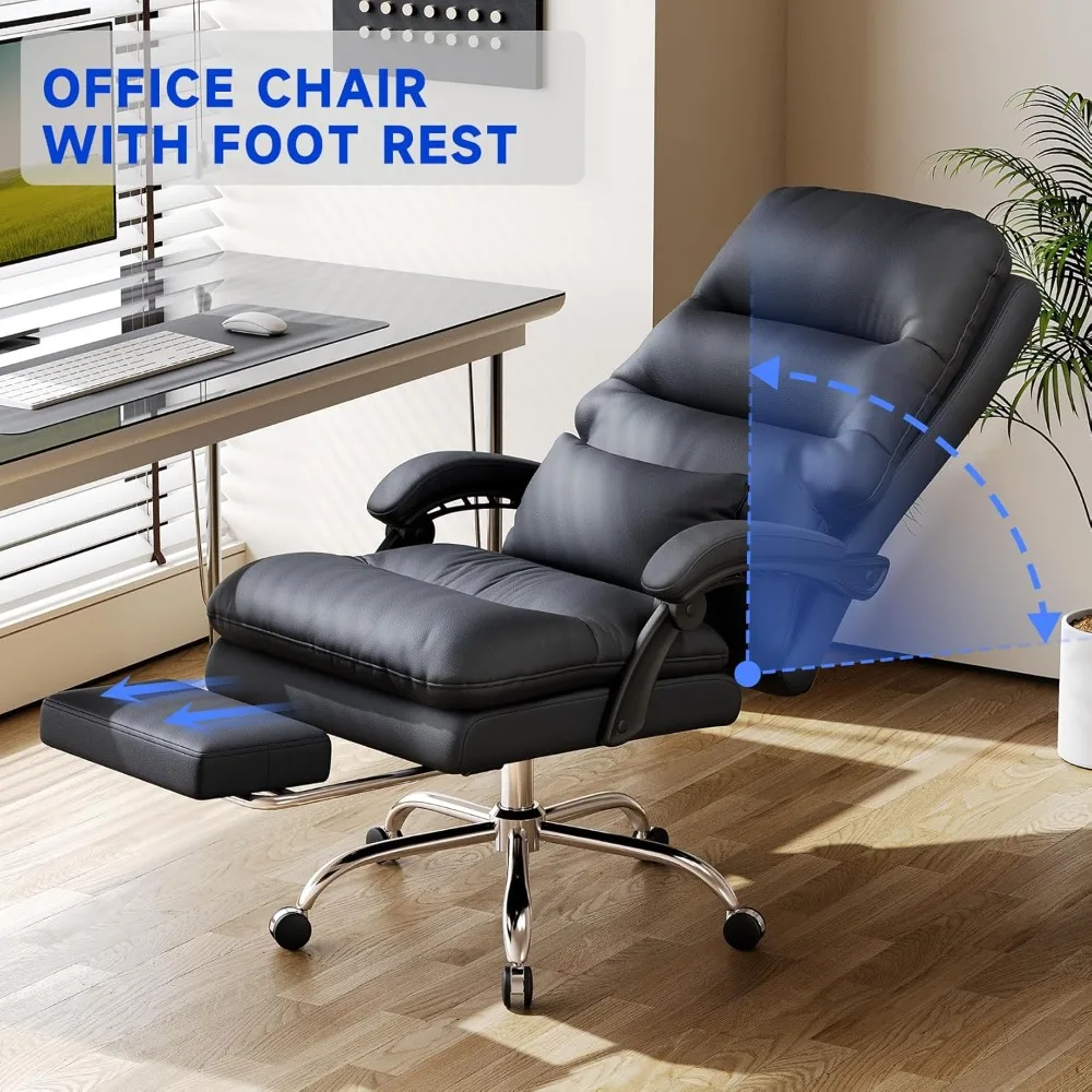 Big and Tall Office Desk Chair, Ergonomic Office Chair, 400LBS PU Leather Computer Chairs, Executive Office Chair image 3
