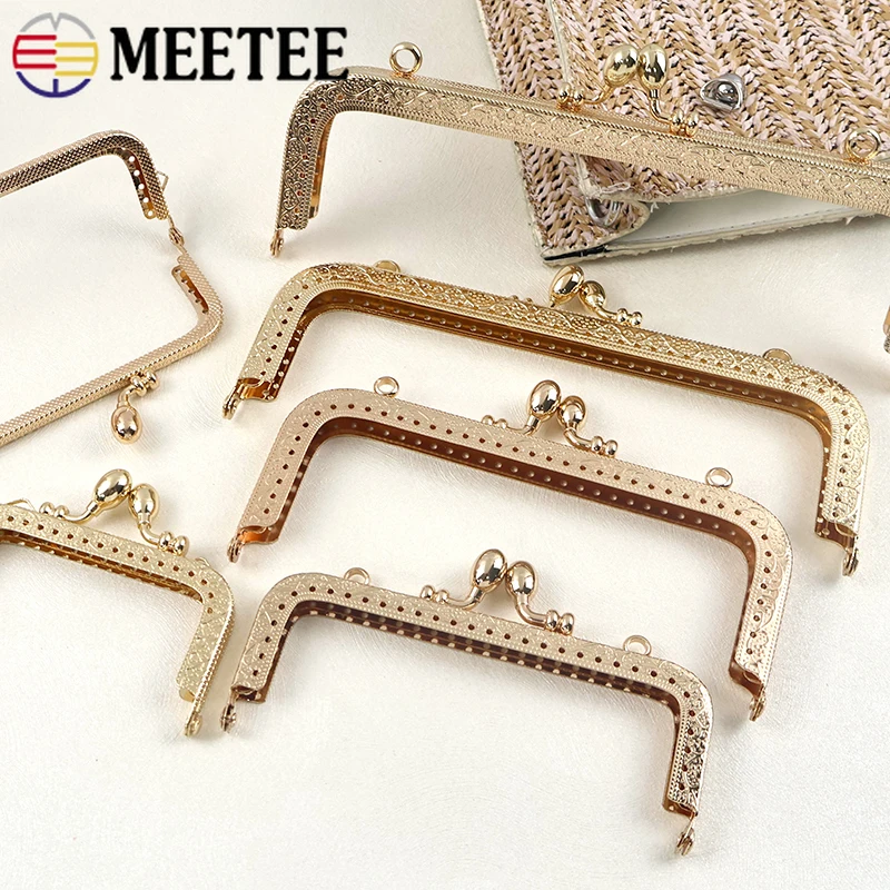 

1/2/5Pcs 85-200mm Square Embossed Bag Handle Handbag Chain Kiss Clasp Purse Metal Framework Sewing Brackets DIY Crafts Materials