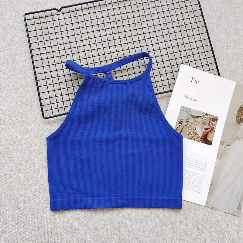 25 Summer New Girls Treasure Simple Sports Tank Top Short Solid Color Sleeveless Top