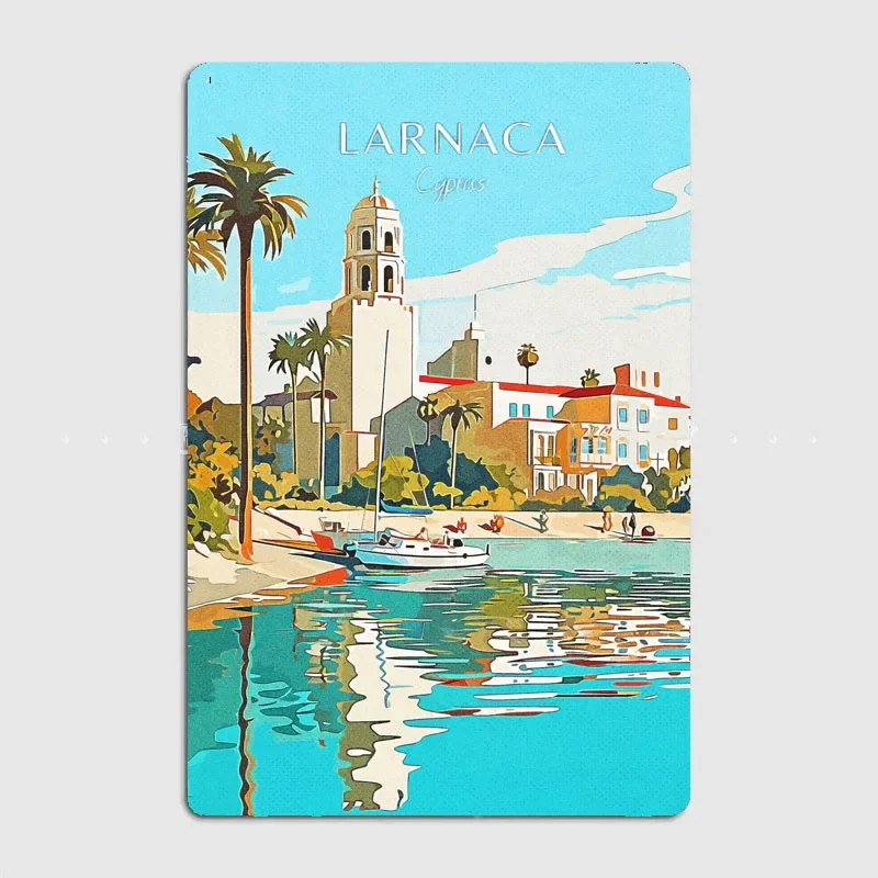 Cyprus Larnaca Travel Poster Metal Sign Posters Bar Bedroom Custom Wall Decorations Room Decoration Interior Home Decor