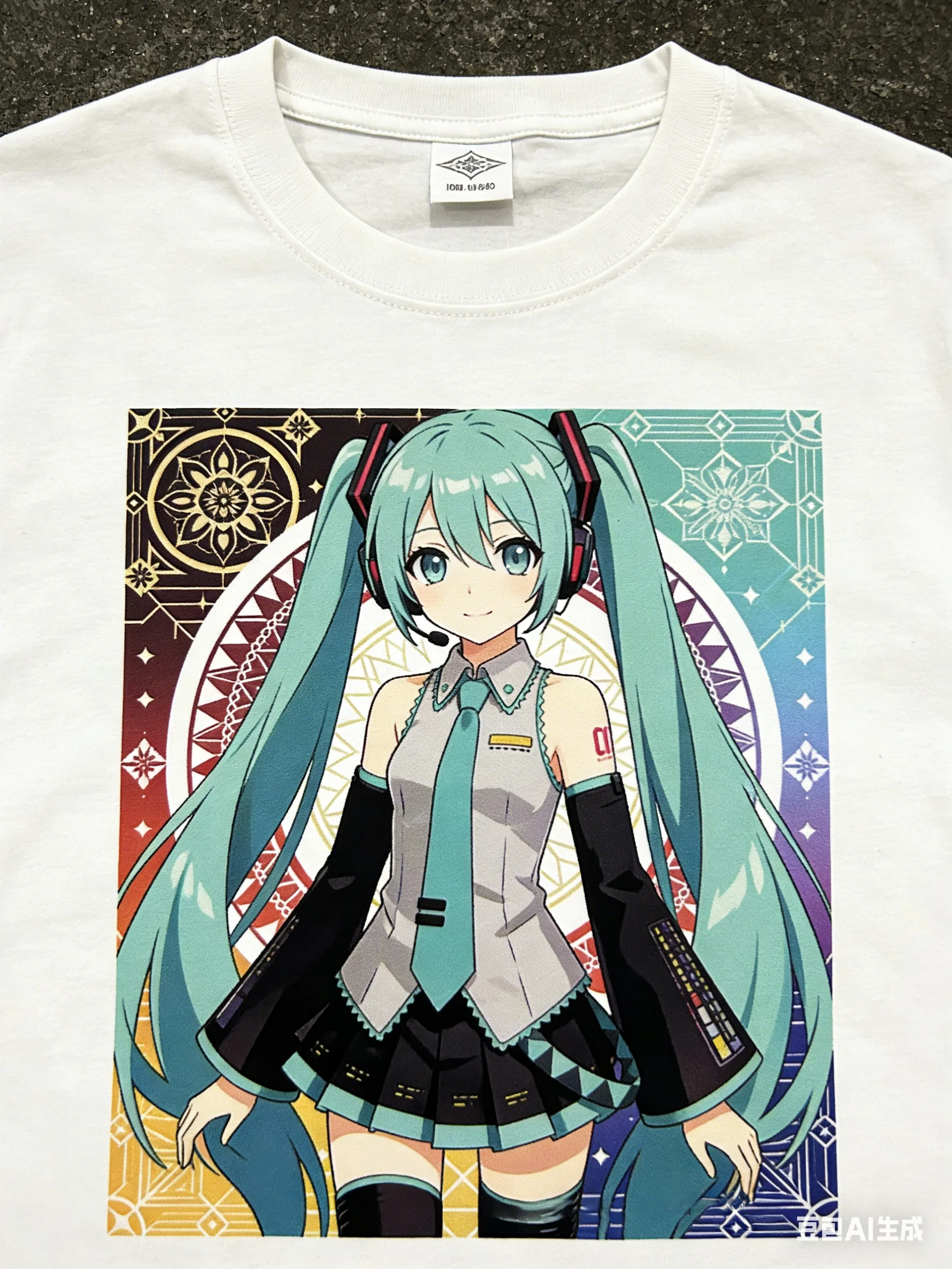 

Футболка с принтом Hatsune Miku Collaboration, японское аниме, свободный крой, утягивающий эффект, для модных девушек