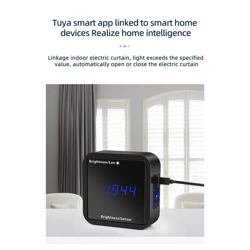 AC56-Tuya Light Sensor Brightness  With Temperature Humidity Detection Display Smart Home Security Linkage