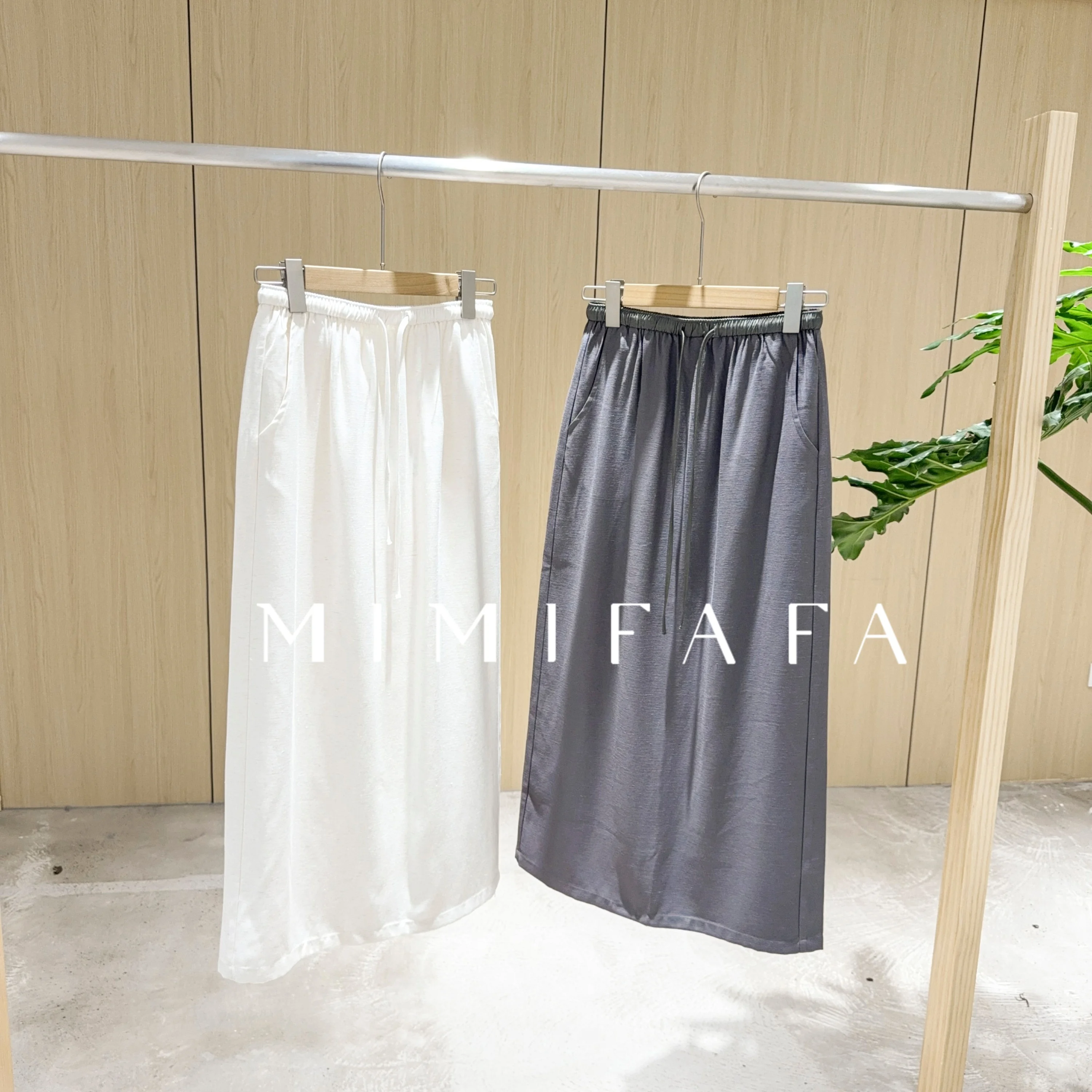 

Mimifafa Linen Skirt 26 New Comfortable to Wear Versatile Breathable Elastic Waist Back Split Skirt Women's Summer Fashion