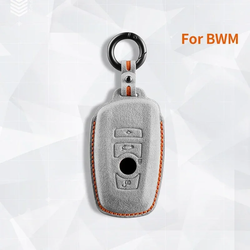 

For BMW 1 3 5 7 Series X1 X3 X4 X5 F10 F15 F16 F20 F30 F18 F25 M3 M4 E34 Car Key Case Cover Suede Keychain Key Shell