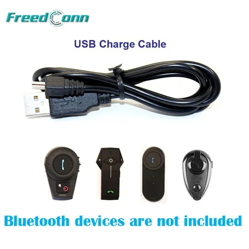 FreedConn-accesorios de intercomunicación para motocicleta, Cable de carga USB de 8 pines y 5 pines para casco, auriculares T COM COLO, intercomunicador Bluetooth para motocicleta
