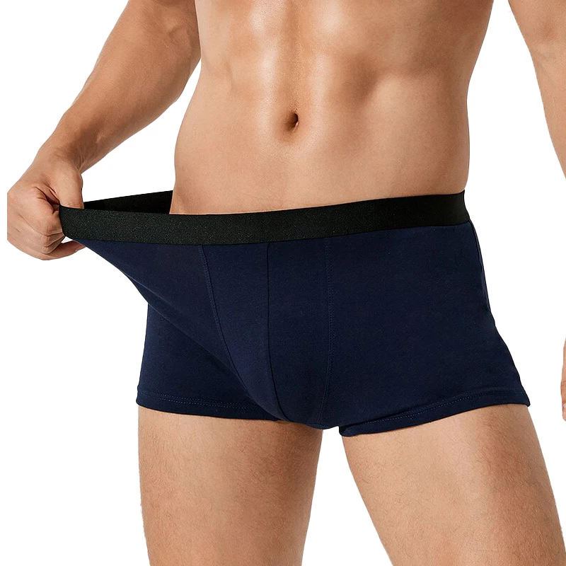 Solid Men Boxer Sexy Underpants Cotton Lounge Briefs Simple Basic Underwear Boxers Lingerie Men\'s Panties Shorts Boxers 6Color