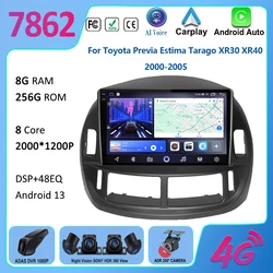 Android13  Car Media For Toyota Previa Estima Tarago XR30 XR40 2000-2005 GPS 360 Panoramic Radio CarPlay Auto WiFi BT