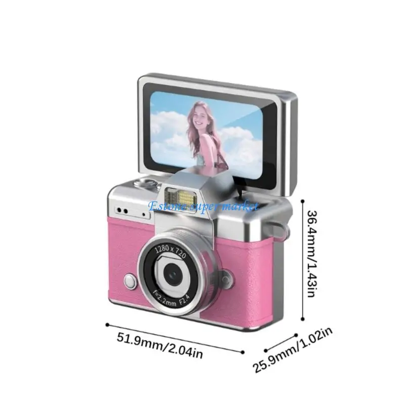 090B كاميرا مرفقة على شكل سلسلة مفاتيح باللون الوردي بسعة 32 جيجابايت لتسجيل صور فيديو خفيفة الوزن للسفر في مدونات الفيديو