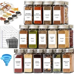 12Pcs 4oz Glass Spice Jars with Silver Lid Spice Seasoning Containers With Shaker Lids Spice Organizer Kitchen Spice Jar Set