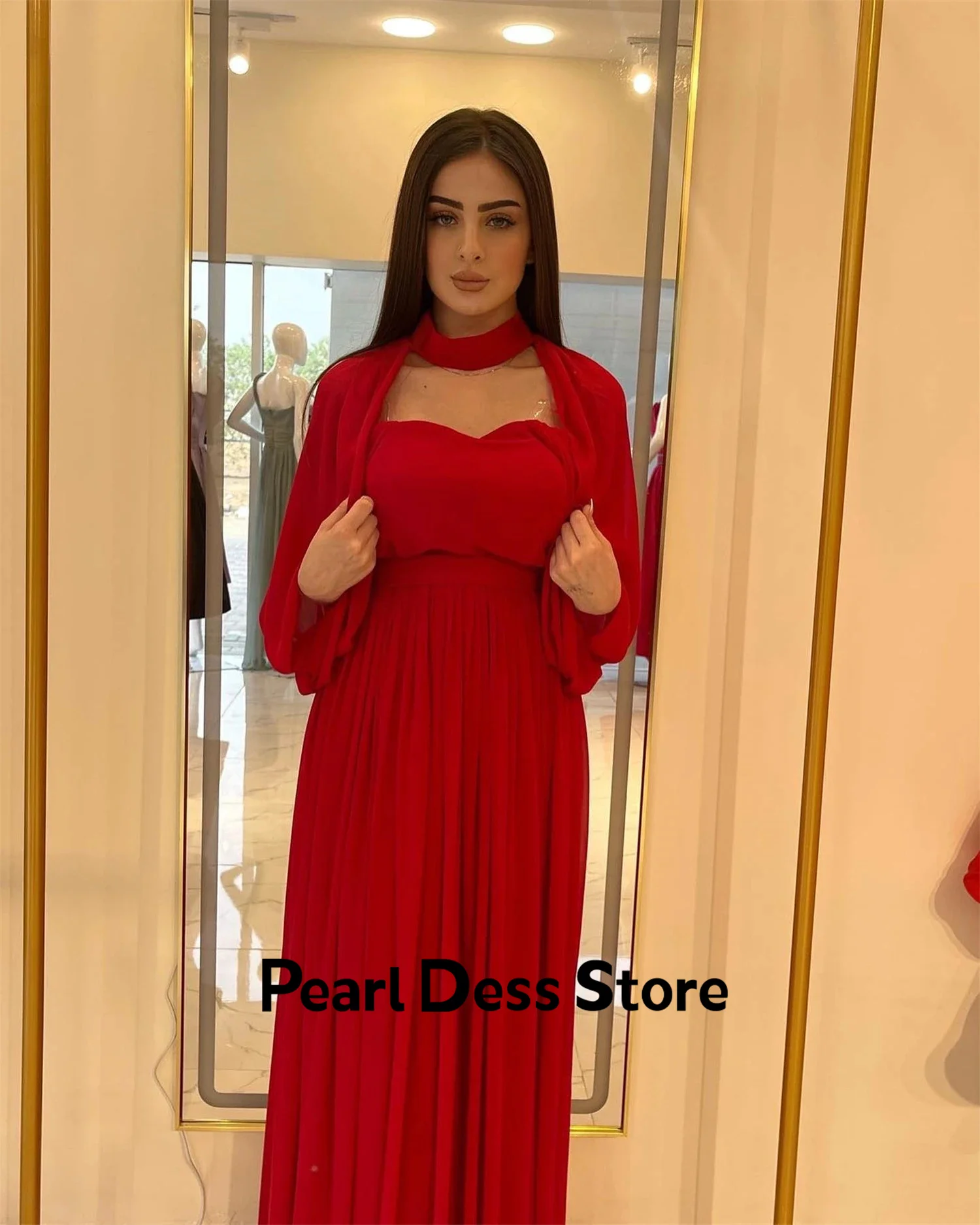 

Eid al Fitr Luxury Wedding Dress Women's Elegant Ball Evening Dress Celebrity Chiffon Luxury Red Dress