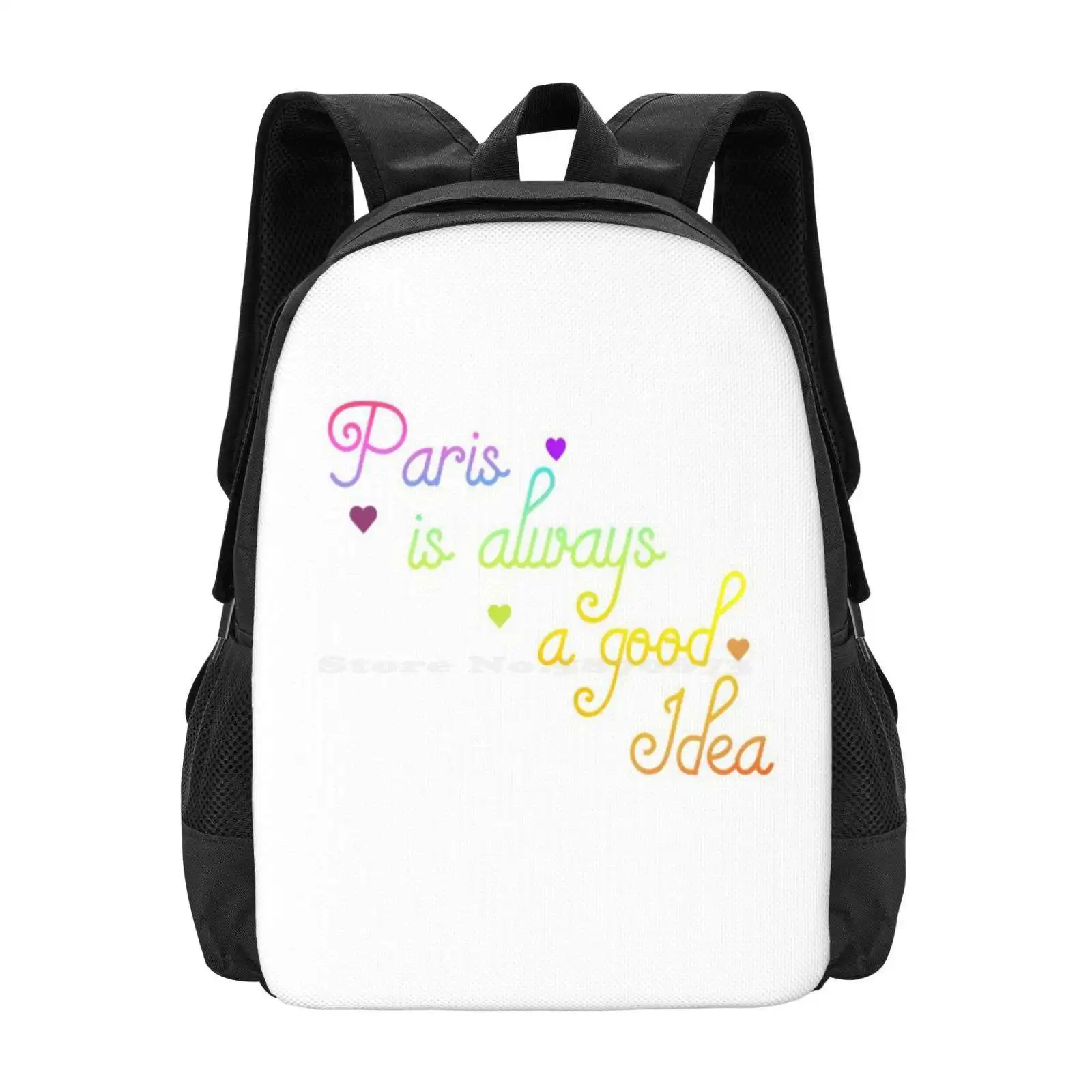 Paris Is Always A Good Idea!-Audrey Hepburn Quote Backpacks For School Teenagers Girls Travel Bags Paris Is Always A Good Idea