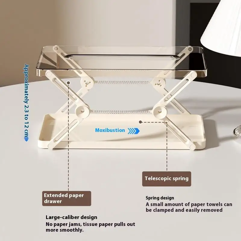 

1PC Liftable Drawer Organizer Creative Spring Drawer Box Living Room Bedroom Dining Room Household Paper Towel Box