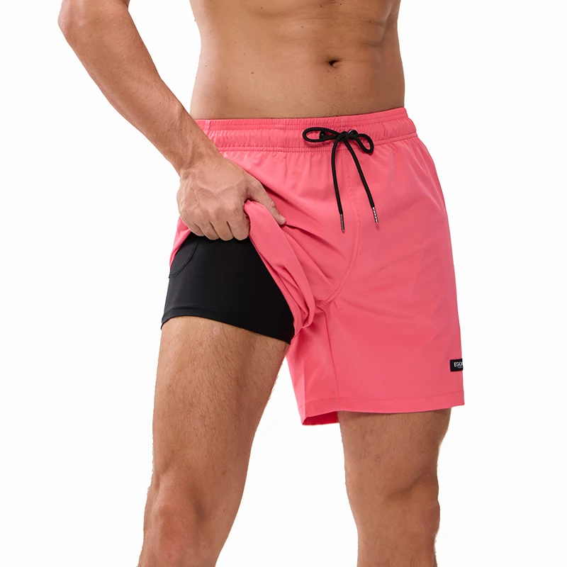 Neueste Herren- und Damen-Laufshorts, Atmungsaktive Schnelltrocknende Sport-Badeshorts mit Taschen, Strand- und Urlaubsshorts – Detail 12
