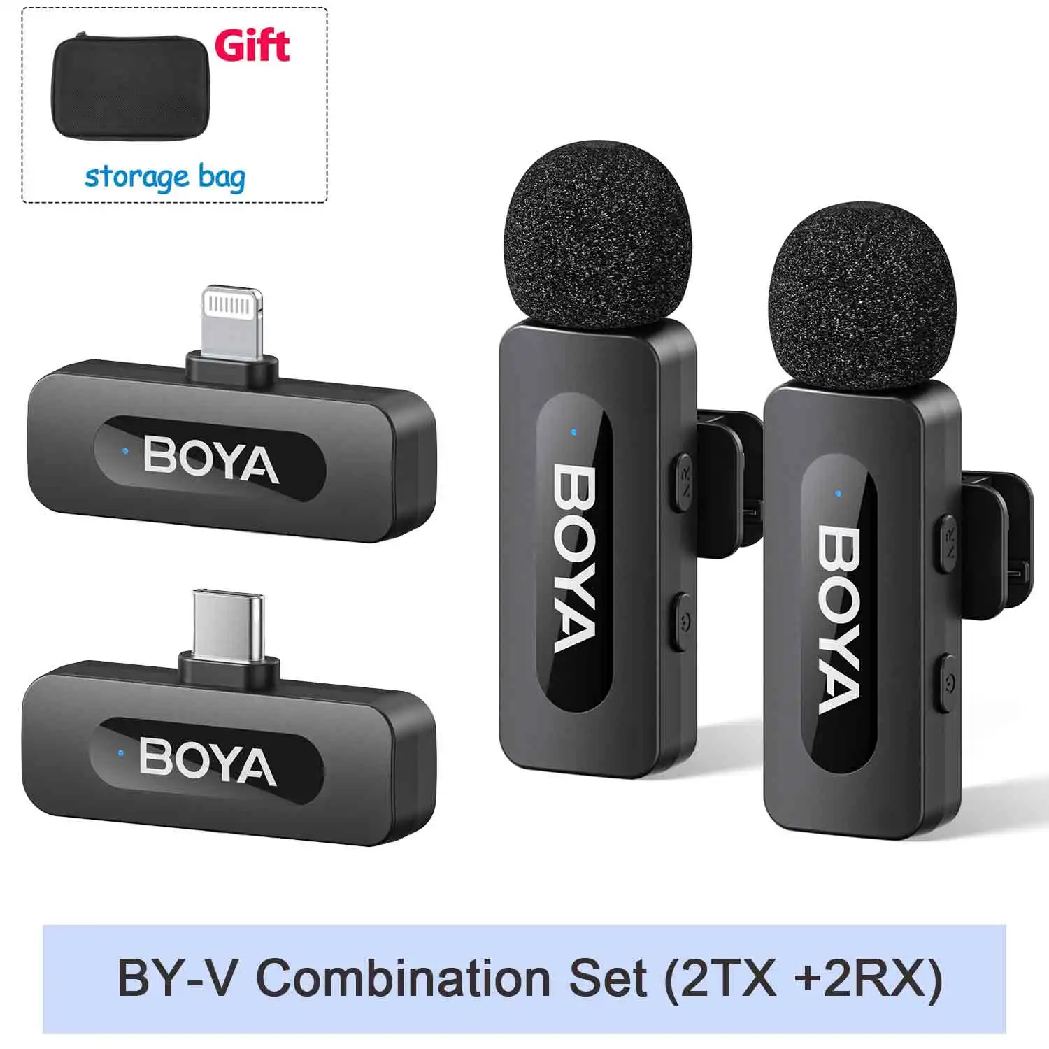 BOYA BY-V Professionele draadloze lavalier-minimicrofoon voor iPhone iPad Android Live-uitzending Gaming-opname Interview Vlog - afbeelding 1
