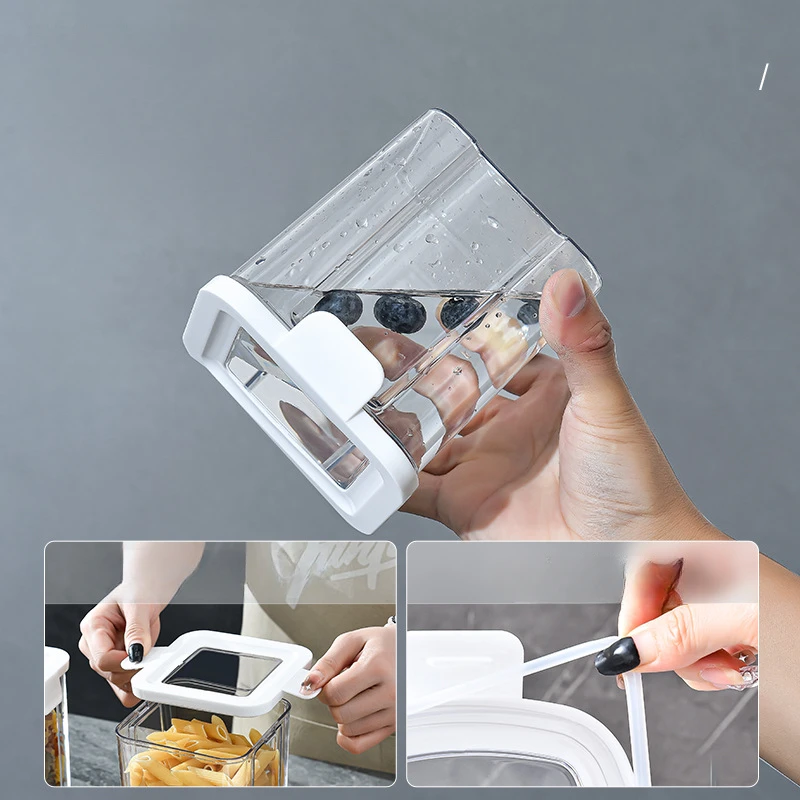 Multi-Functional Sealing Square Grains Storage Box with Anti-Humidity Preservation for Kitchen and Household