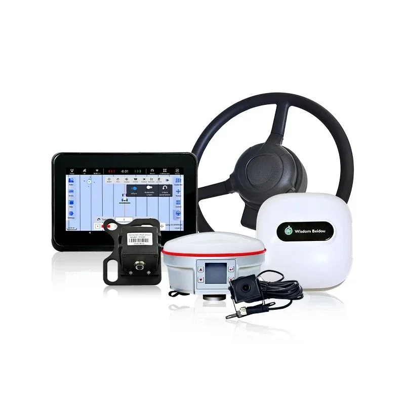 Sistema de navegación automoviluía satélites completo para Tractor agrícola, sistema de navegación de piloto automático para Tractor Gps RTK