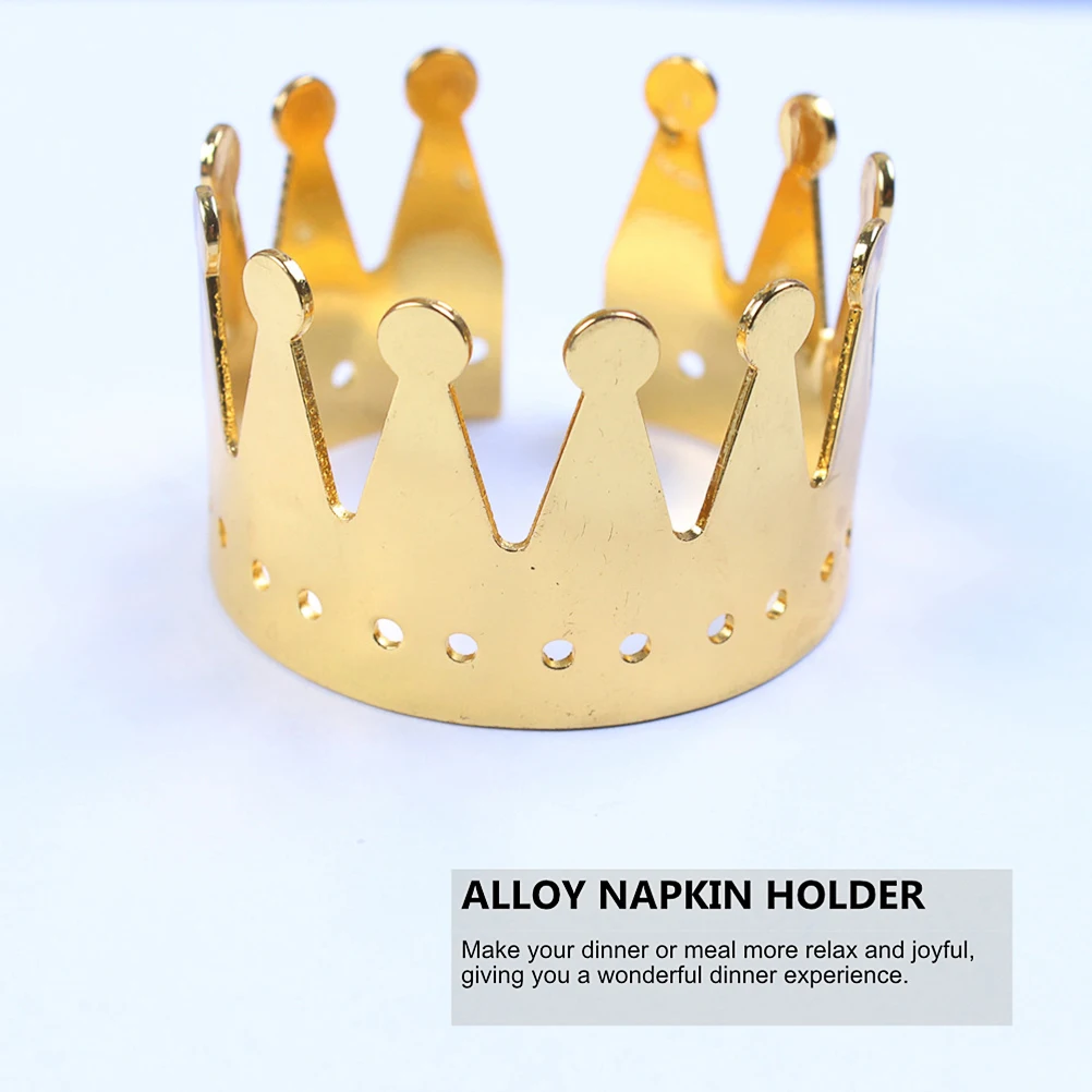 

4pcs Napkin Buckle Alloy Crown Shape Dinner Ring Home Restaurant Decoration Gift Gold Set Elegant Tableware Accessories