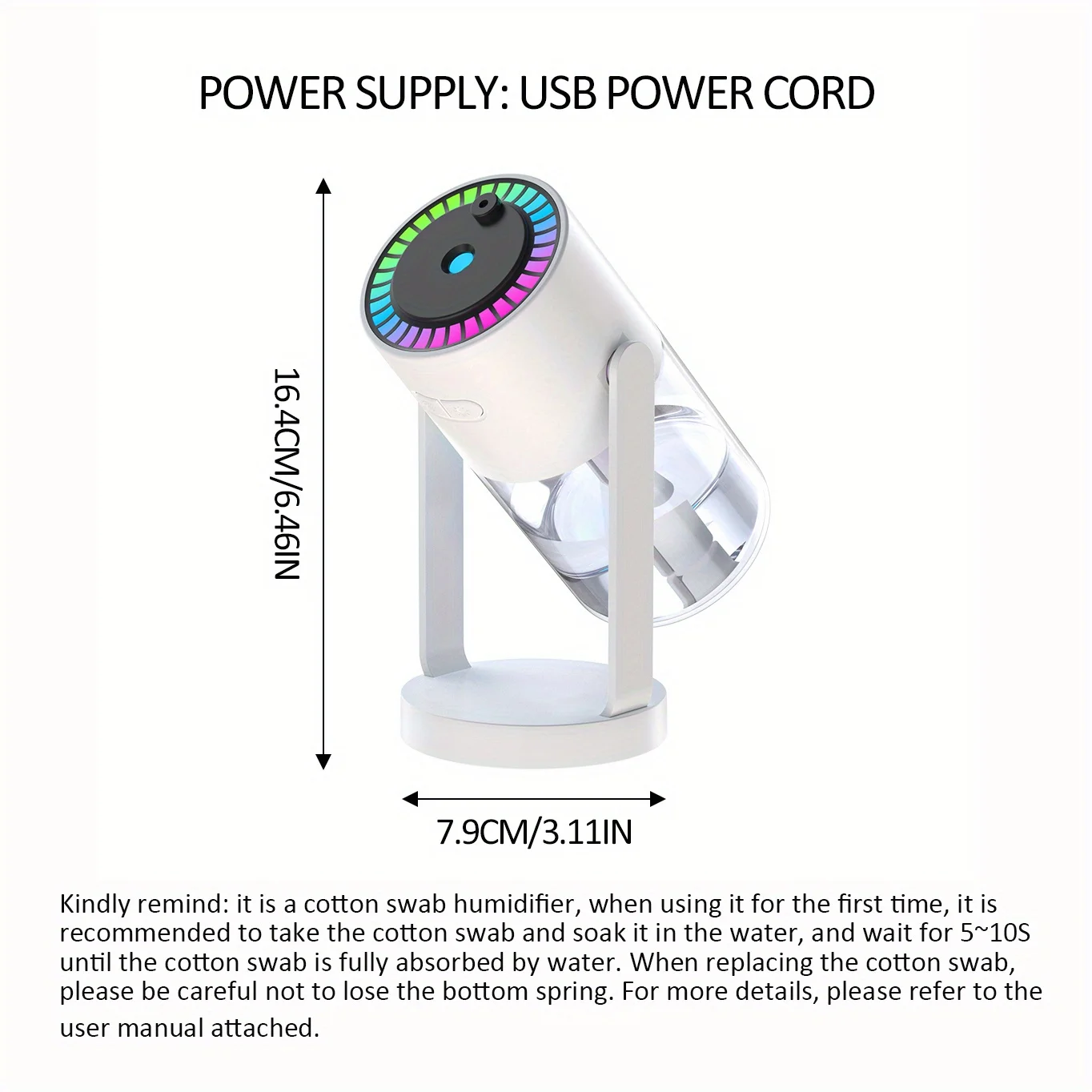 مرطب USB مع وضع ضوء عرض السماء المرصعة بالنجوم، تشغيل هادئ، مرطب محمول مناسب للاستخدام الداخلي في السيارة