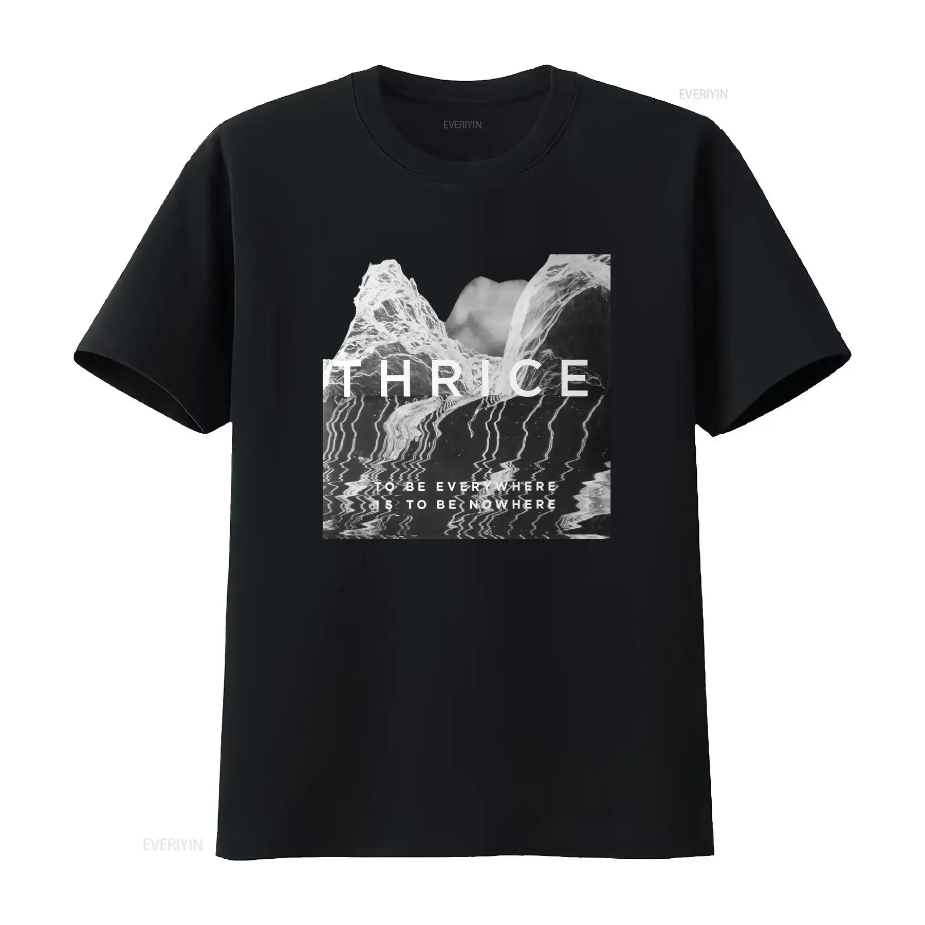 Thrice T shirt Rock Music with Iceberg and Wave Design to Be Everywhere is Nowhere vintage Washed Stylish Stretched Versatile