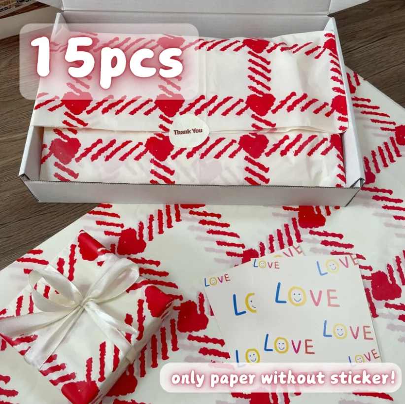 15pcs red blue  black pinkTissue Paper ，50x35cm -Gift Wrapping Paper for Weddings,Valentine'S Day,Birthday Gifts,Bouquet