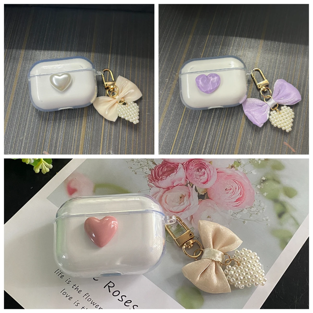 luxury clear love case For Shokz OpenFit Air / OpenFit2 /OpenDots ONE E310 Case soft Silicone earphoneCover for OpenFitT910