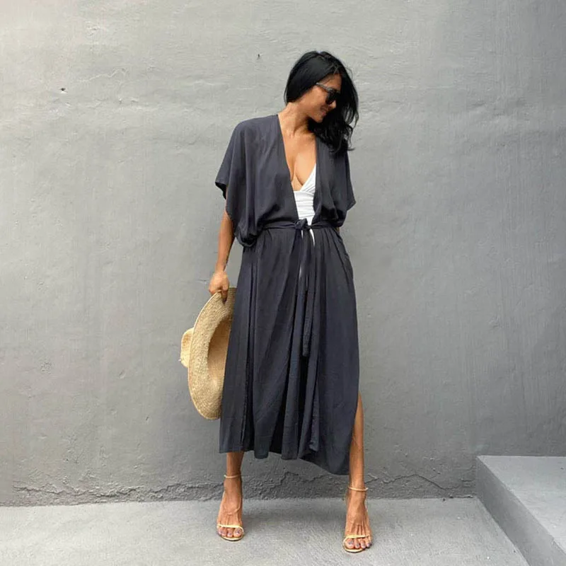 ملابس صيفية للسيدات بحزام من البيكيني المتين ، ملابس شاطئ كيمونو ، ملابس الشاطئ ، ملابس السباحة ، ملابس السباحة ، ملابس التستر