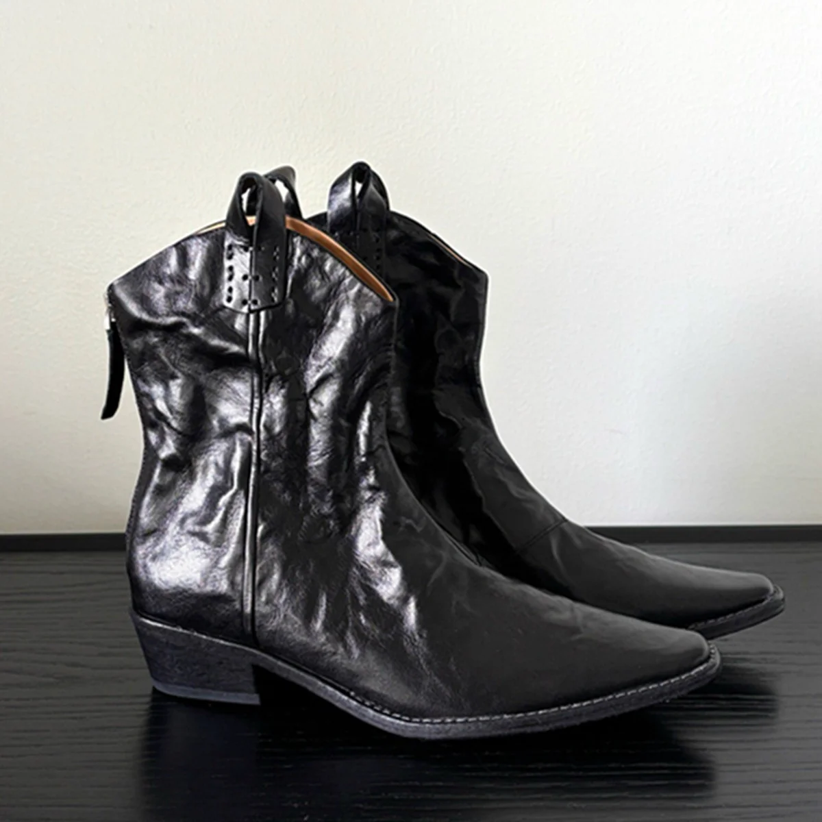 Dave & Di Otoño Invierno Botas de montar para Mujer Botas de vaquero del oeste Vintage minimalistas zapatos de Mujer Botas Bottes Femmes