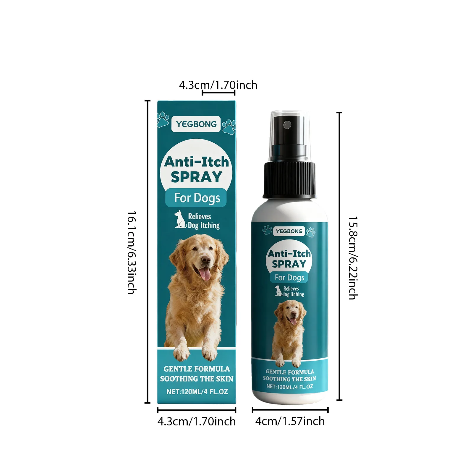 Yegbong Haustier-Hautpflegespray Beruhigt Rötungen Sanfte Formel Nicht-Reizende Linderung bei Trockenheit Hunde Katzen Empfindliche Haut Pflegespray 50ml – Detail 14