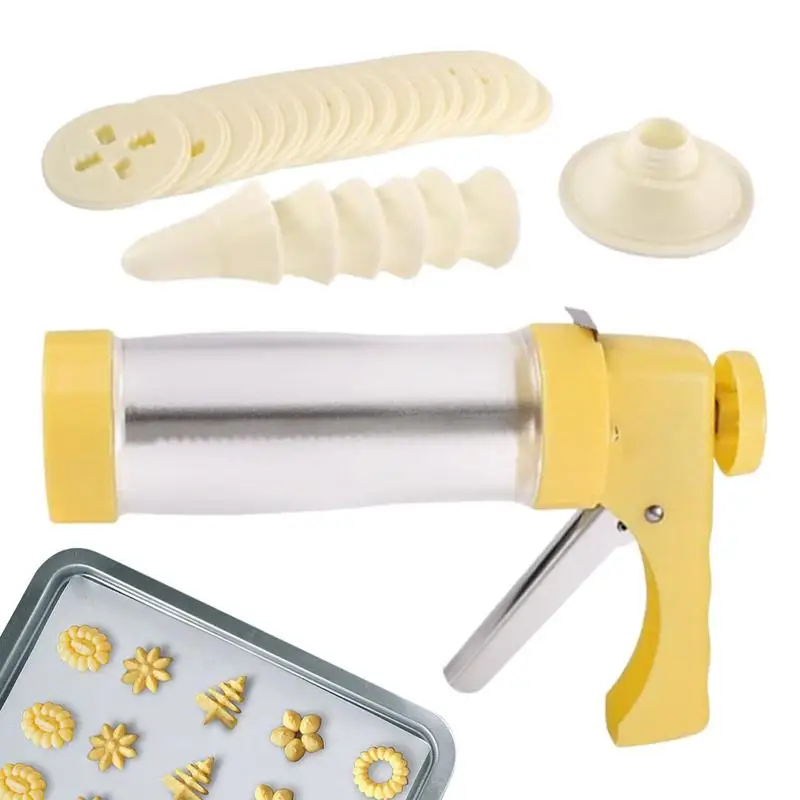 

Biscuit Maker Press Cookie Press Maker Kit With 16 Cookie Press Discs & 6 Icing Tips Cookie Presses For Biscuit Cookies Cupcakes