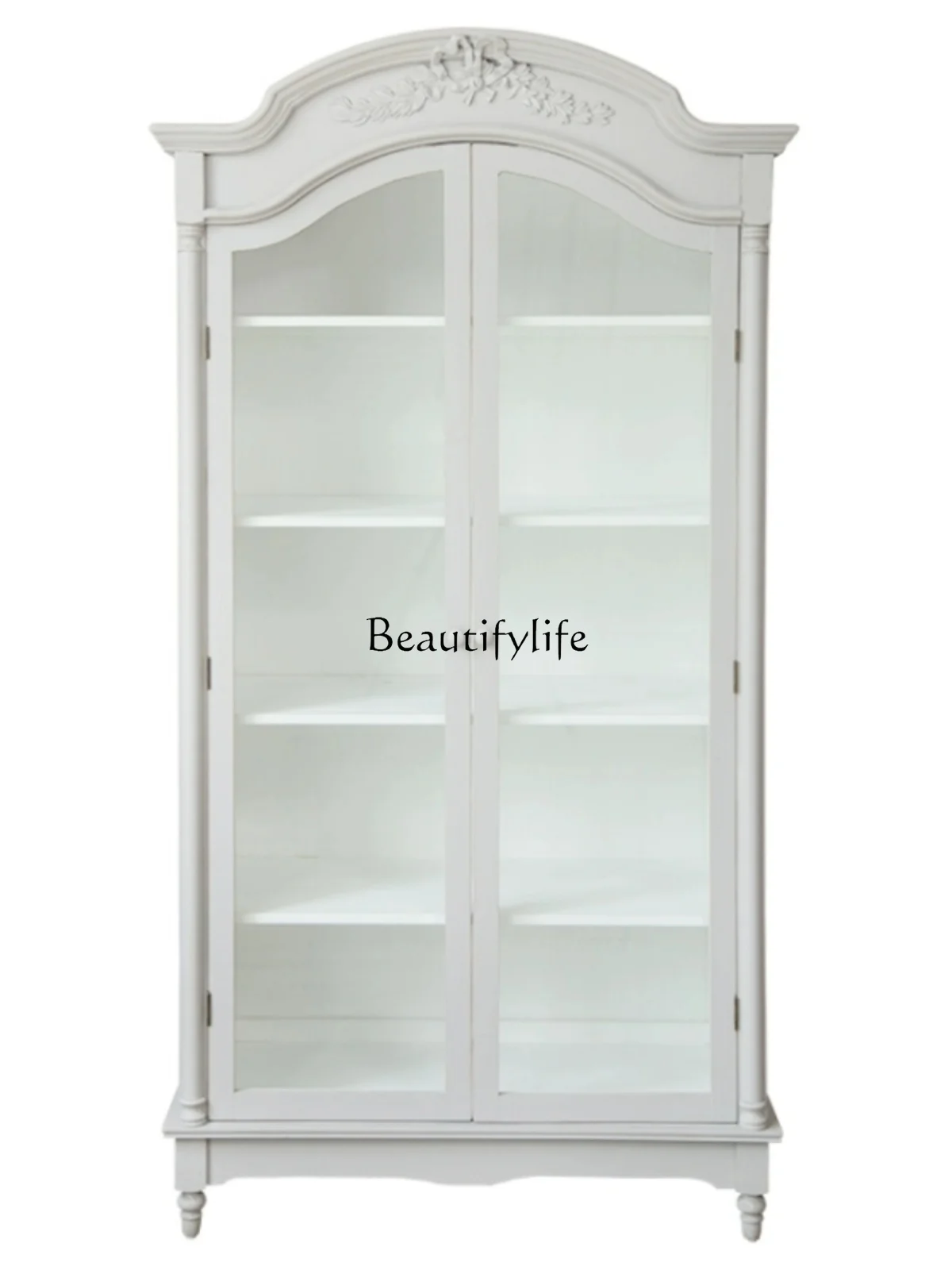 

Floor Bookshelf Storage Rack with Doors Bedroom Integrated Wall-Mounted Home Handicraft Display Cabinet Vintage Style