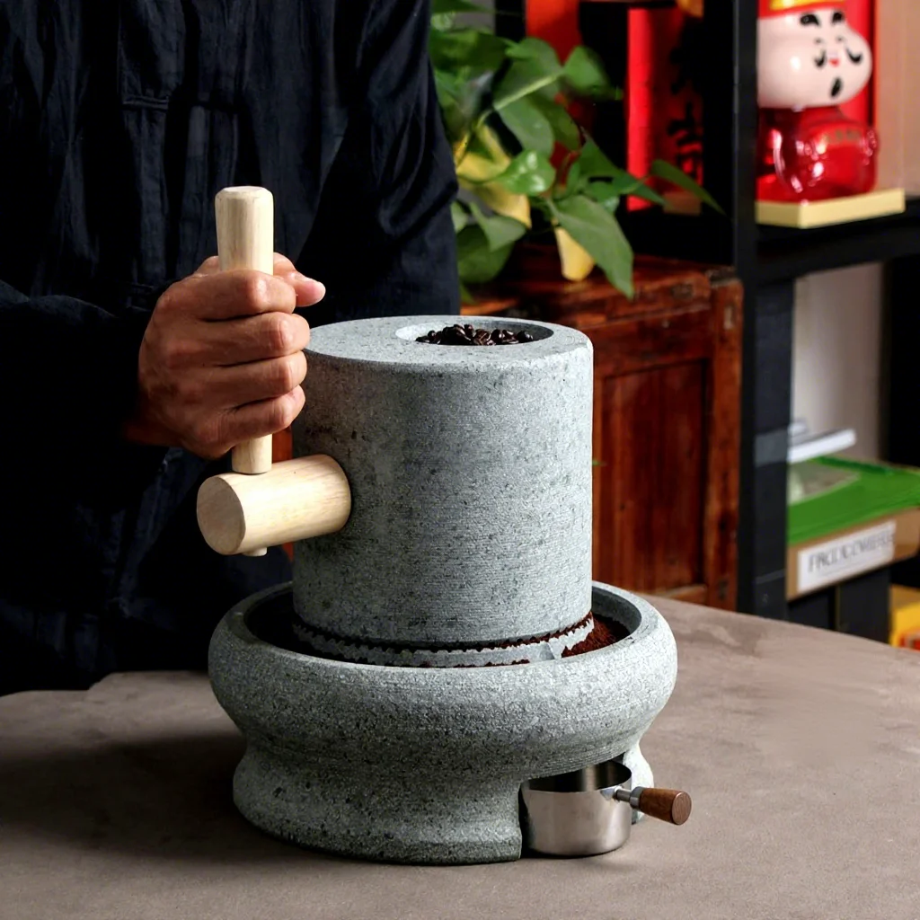 Household Stone Grind Coffee Bean Grinder Hand Crank Coffee Mill Home Use Pour Over for Cafs