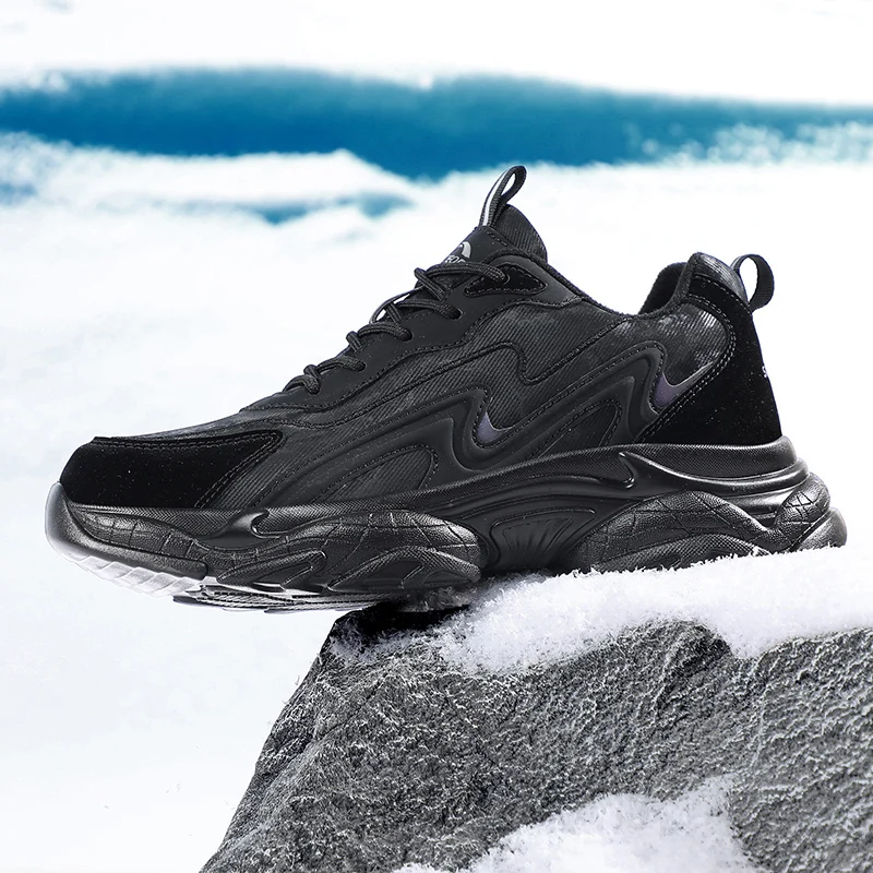 

Men's Warm Winter Boots Waterproof Non-Slip Plush Lined Sneaker Shoes Winter Slippers Comfortable Male Tenis Boots