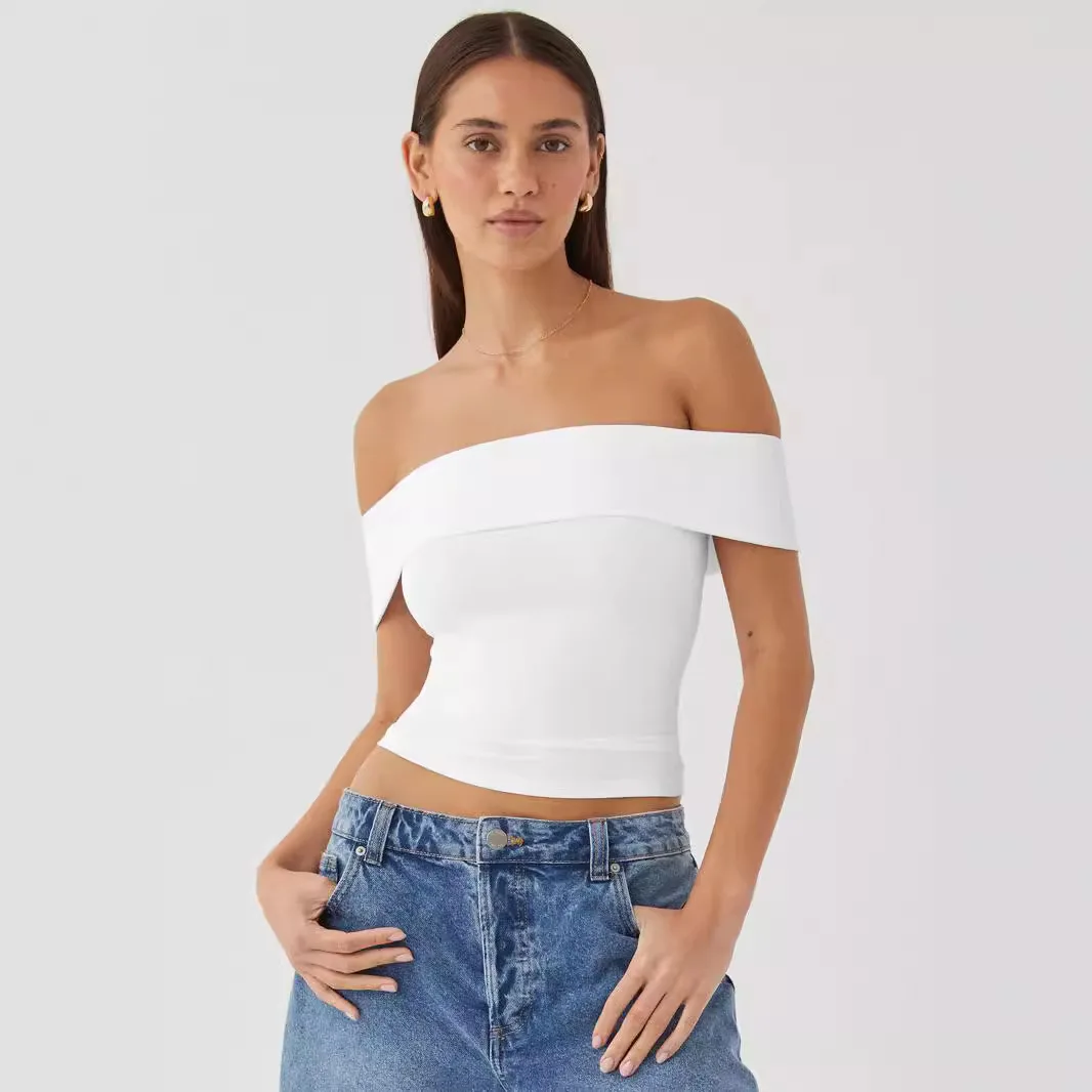 Cleanfit – haut tubulaire ligne H pour femmes, T-shirt Sexy à une épaule, tissu 100% lin, coupe confortable pour tous les âges, tendance été