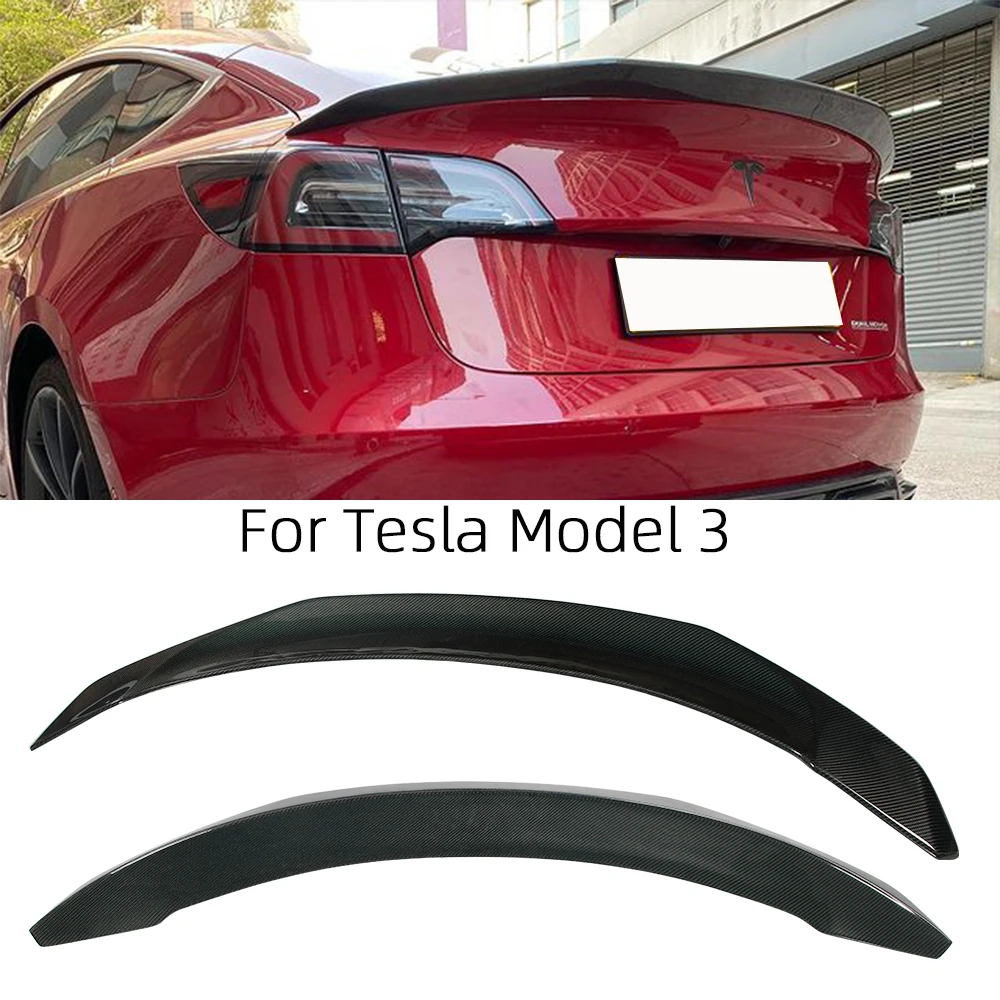 

For Tesla Model 3 V Style Carbon fiber Rear Spoiler Trunk wing 2019-2022 FRP honeycomb Forged