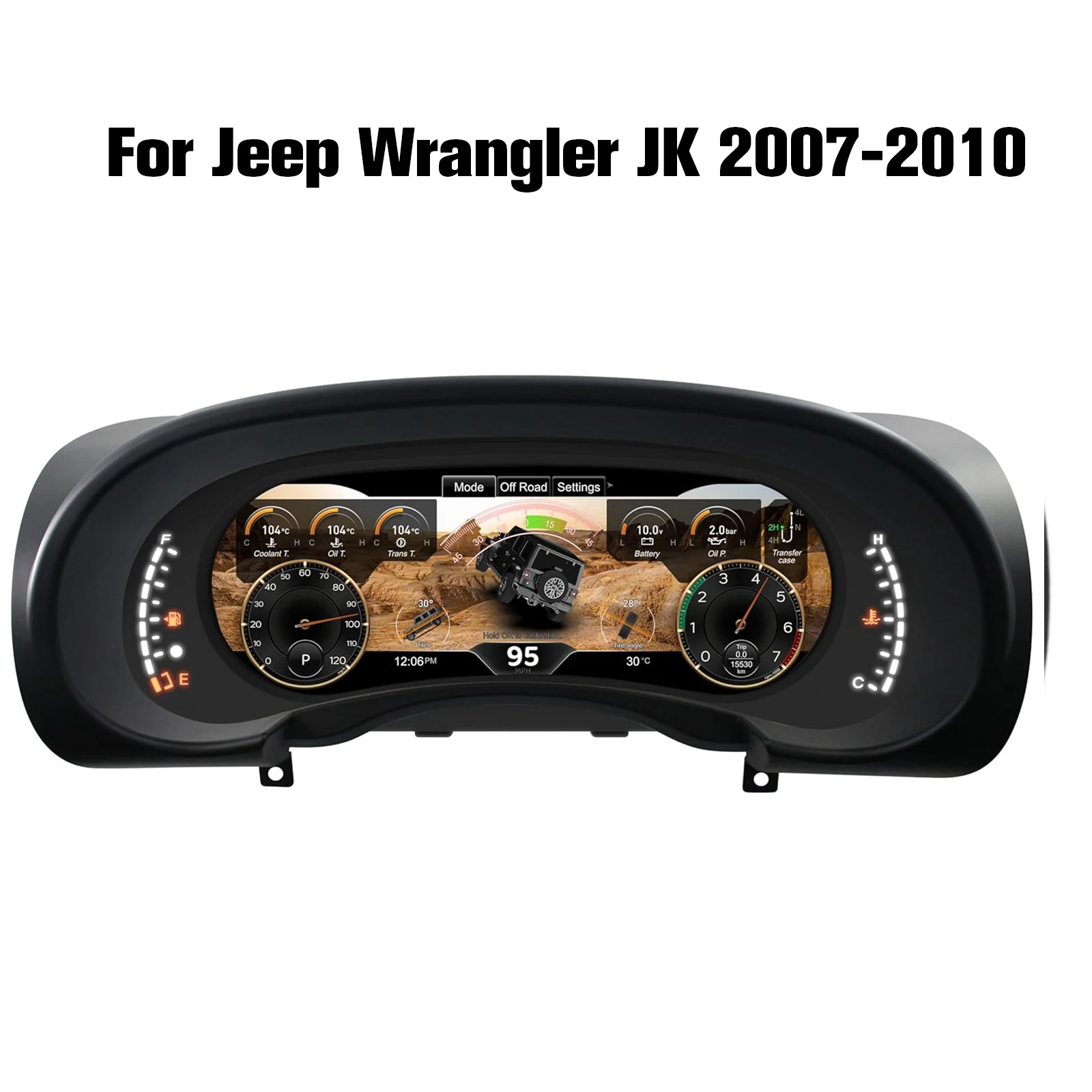12.3’’ digital instrument cluster for Jeep Wrangler JK 2007-2010 dashboard speedometer tachometer, Plug & Play