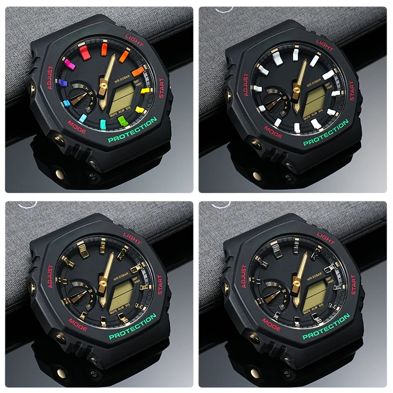 Para casioak ga2100 2110 marcador de hora luminosa escala anel índice dial anel diy relógio modificação dial relógio reequipamento mod acessórios