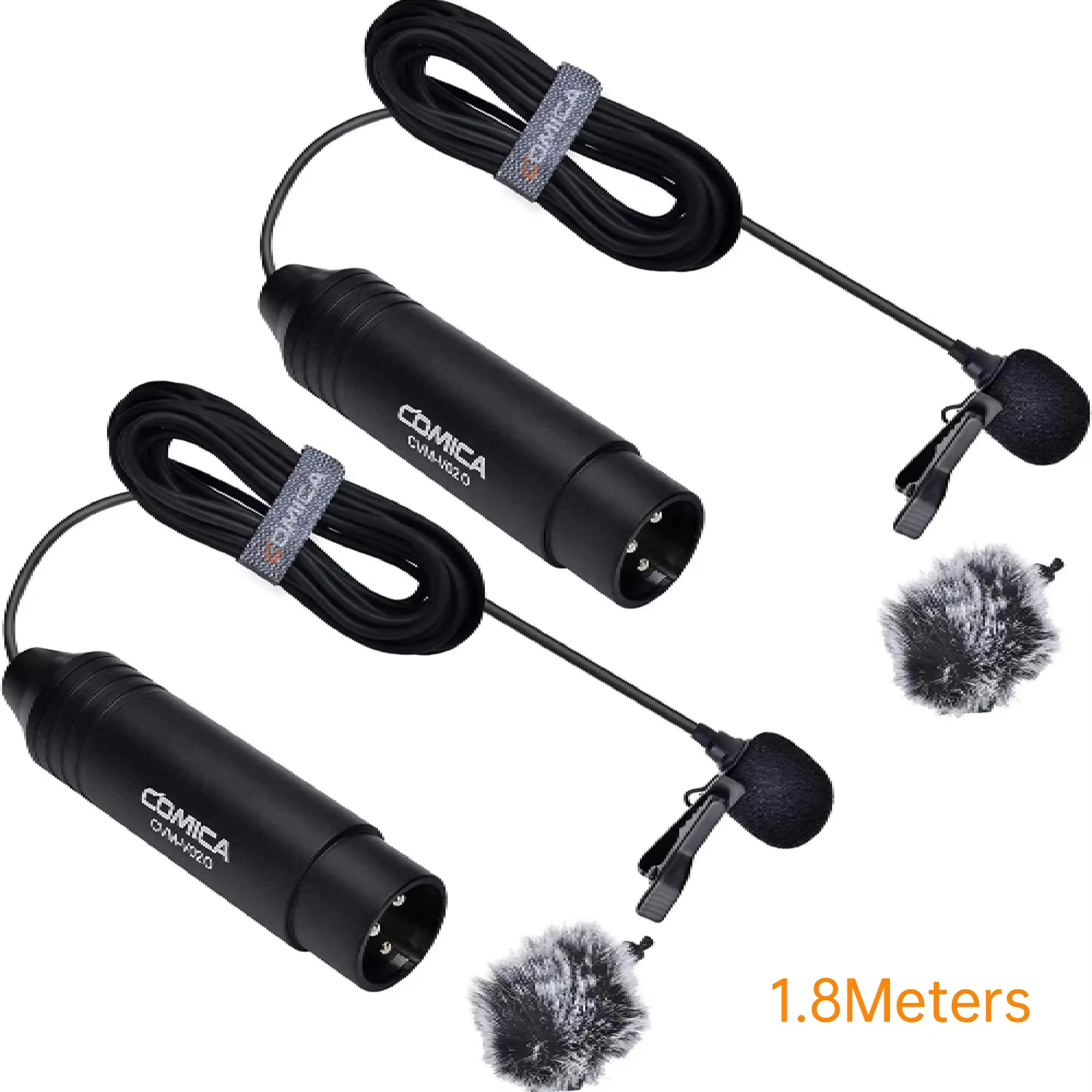 COMICA XLR Lavalier-microfoon, Comica CVM-V02O omnidirectionele 3-polige reversmicrofoon voor Canon, Sony en Panasonic camcorders.