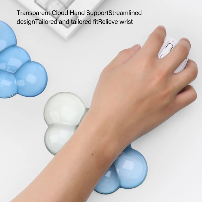 Gel di raffreddamento a forma di nuvola Tastiera Mouse Supporto per polso Set di cuscinetti in silicone lavabile antiscivolo Ergonomia Accessori per ufficio