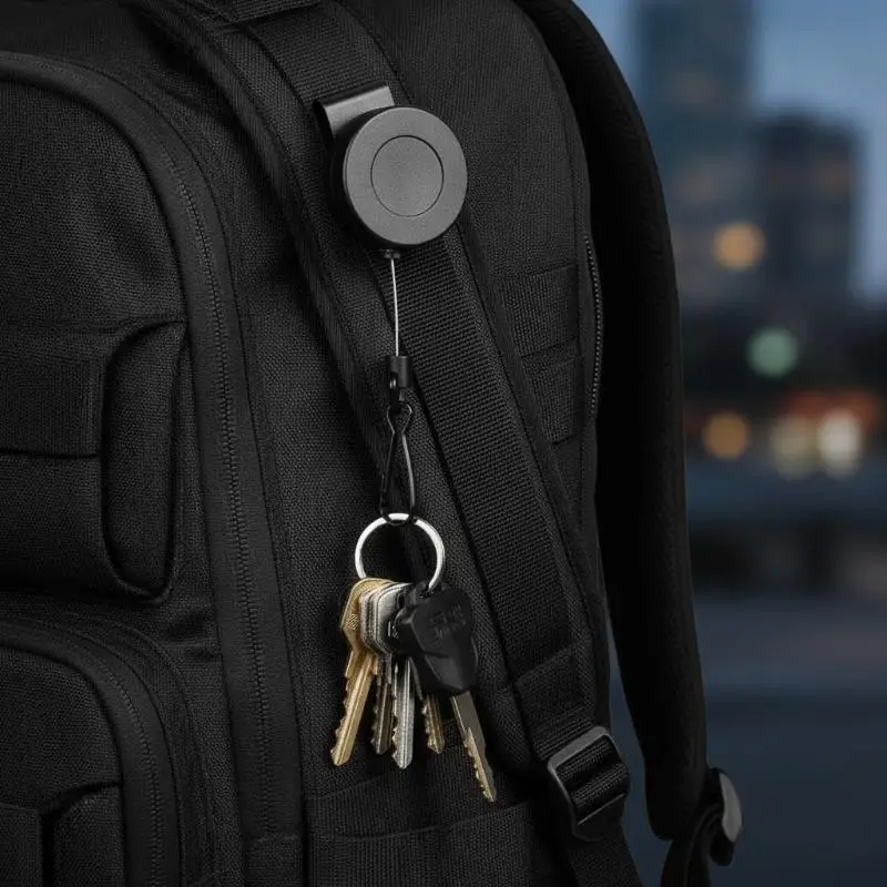 Anti Loss Retractable Easy Pull Keychain Belt Clip Steel Wire Rope High Rebound Elastic Keyring No Break Snap Back