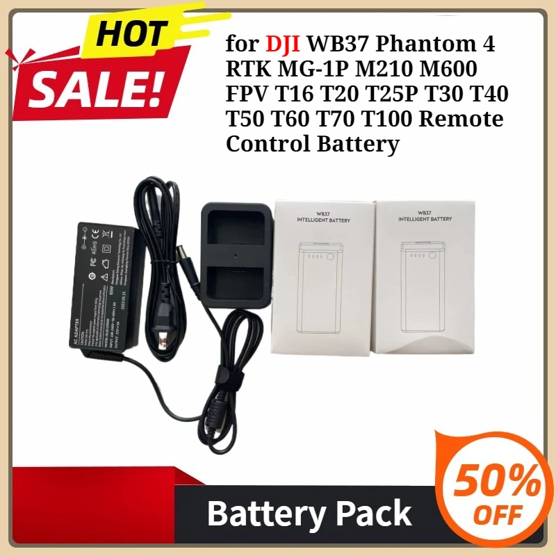 

Drone Battery for DJI WB37 Phantom 4 RTK MG-1P M210 M600 FPV T16 T20 T25P T30 T40 T50 T60 T70 T100 Remote Control Battery